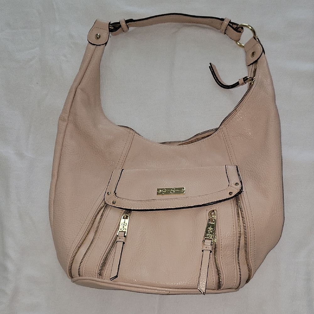 Jessica Simpson Blush Hobo Bag with Gold Accents